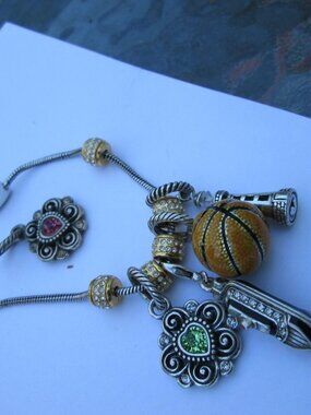 Brighton bracelet with 10 charms silver gold tone